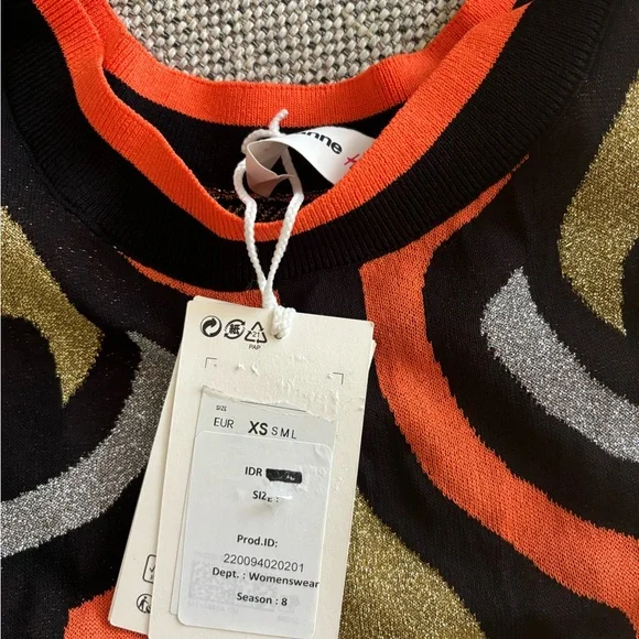 H&M x Rabanne Glittery Jacquard Knit Mini Dress Top - Picture 4 of 5